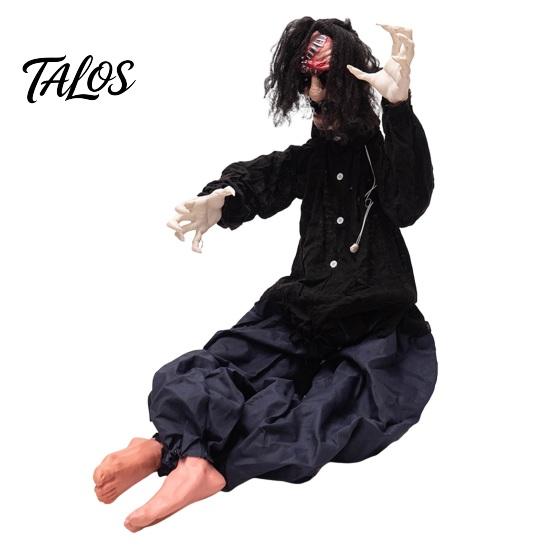 Foldable Lightweight Halloween Statue Animated Zombie Decoration, Creepy Sound Activated Haunted House Prop with Scary Detailed Humanoid Figure Sound,