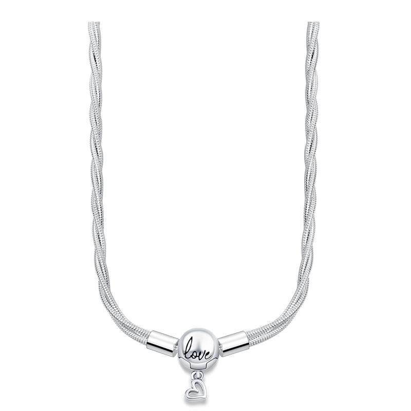 

New Simple Gold Heart 45-60cm Necklace Suitable For 925 Silver Charm DIY Birthday Holiday Gift 45cm&Commonly&Commonly