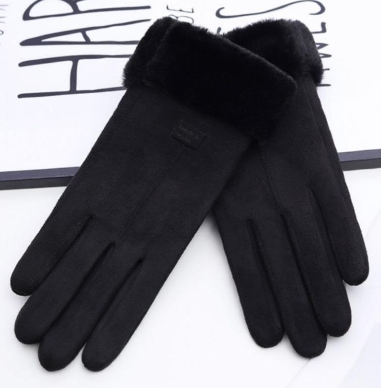 Gloves Winter Velvet Thickened Warm Driving Cute Riding Autumn and Winter Windproof Cold Can Touch Screen Cotton Gloves