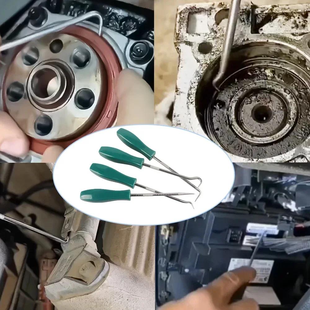 4Pcs Sets Car Auto Vehicle Oil Seal Screwdrivers Set O-Ring Seal Gasket Puller Remover Pick Hooks Repair Hook Tools for Car