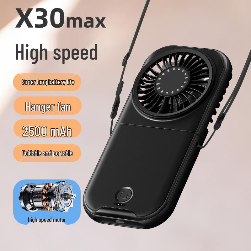 Dual-Use Portable Folding Neck Fan: Handheld, Desktop, Low Noise, Strong Wind, Outdoor-Friendly.