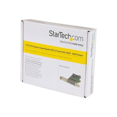 StarTech.com PCI Express Controller Card with 7 USB 3.0 Ports - 6 External 1 Internal - SATA Power (PEXUSB3S7)