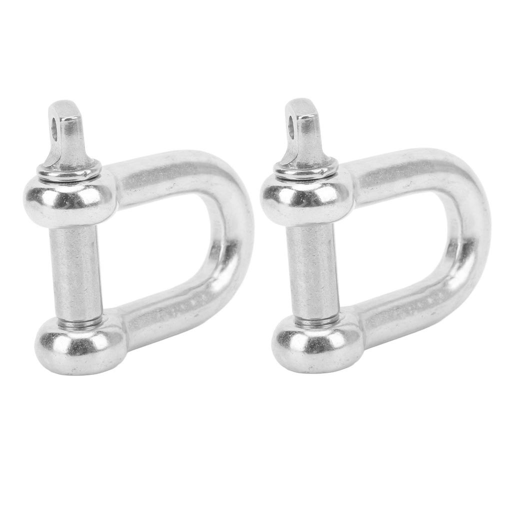 22mm 2PCS Stainless Steel D Ring Shackles Strong Strength Screw Pin Anchor Shackle for Boat