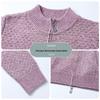 Hengyuanxiang Women's Semi-High Collar Zipper Knit Cardigan