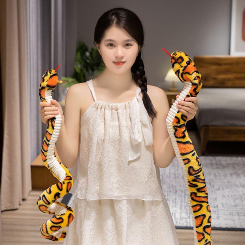 Colorful Boa Plush Doll Sticking Tongue Boa Snake Stuffed Toys Snake Plush Toy  Home Decor