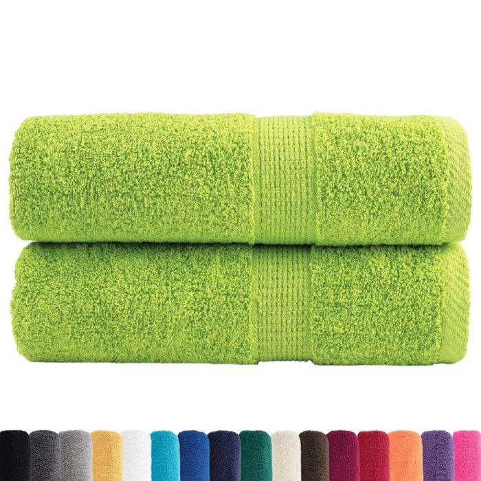 VidaXL Serviettes de toilette Premium SOLUND 2 pièces Vert pomme 30 x 30 cm 600 g/m² 137491