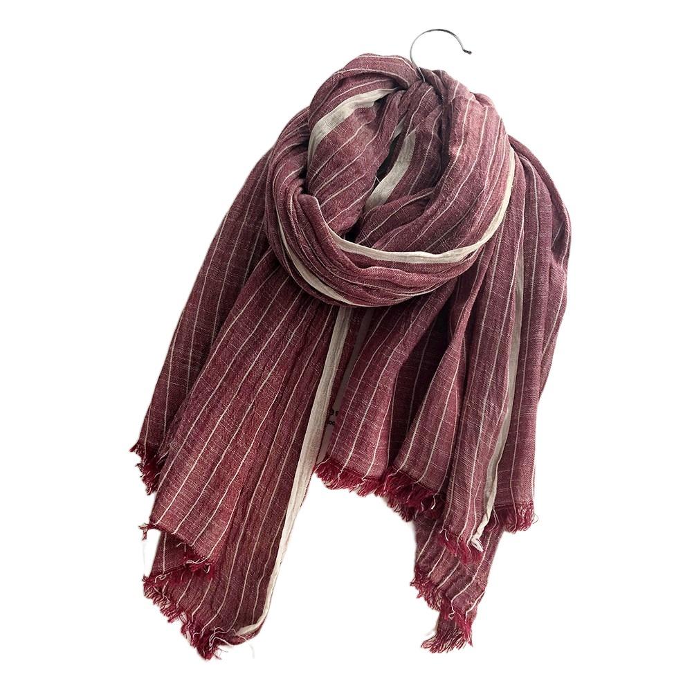 Windproof Striped Pleated Shawl Thicken Men Scarf High Quality Winter Cashmere Scarf Female