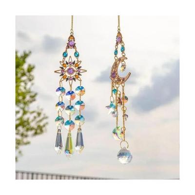 Window Prisms Rainbow Wind Chimes Sun Moon Hanging Light Catcher Garden Craft Decor Tools Creative Fashion New Crystal Pendant