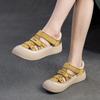 Summer Women's Roman Sandals Retro Worn High Heel Thick Sole Comfortable Breathable Leather Sandals