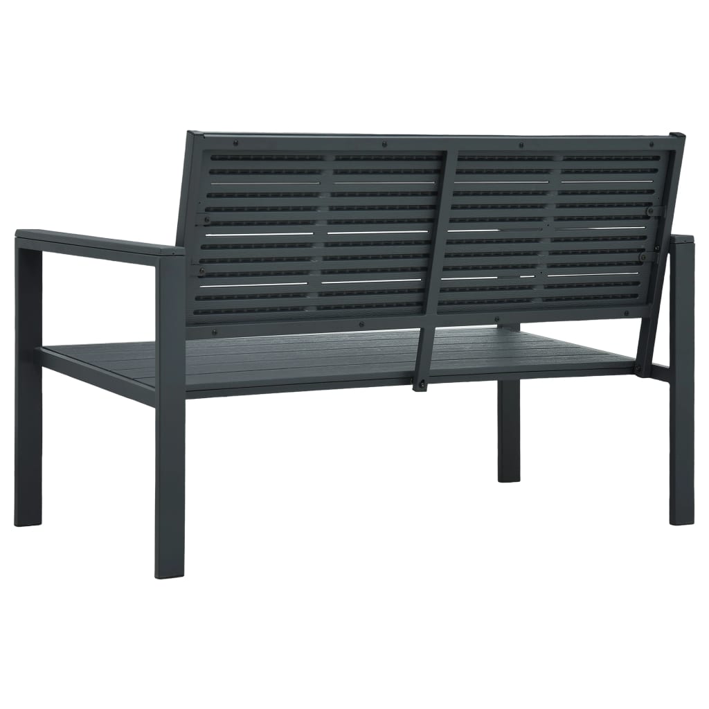 Garden Bench 120 cm HDPE Gray Wood Look