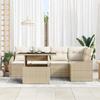 VidaXL Ensemble de canapé de jardin 6 pièces avec coussins beige en rattan synthétique 3357744