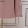 ZANZEA Women Elegant Square Collar Casual Short Sleeve Long Dress