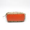 Coach Canvas Shoulder Tote Bag Leather Orange Women 8679 Used