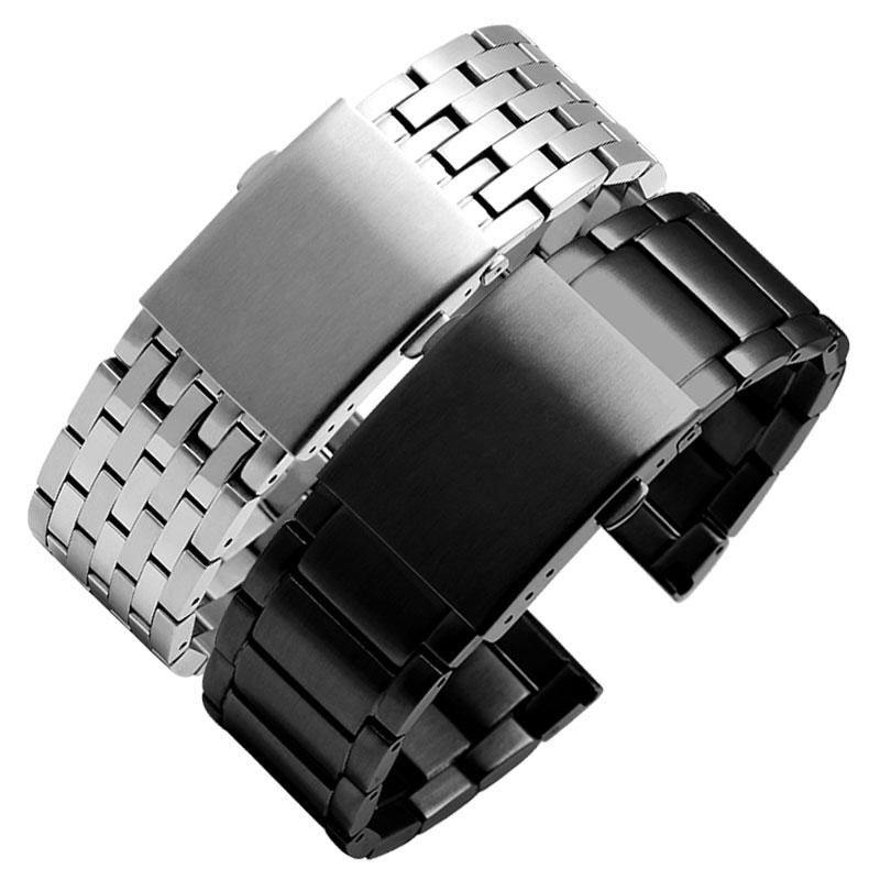 High Quality Stainless Steel Watchband for Diesel DZ7263 DZ7330 DZ4358 Watches Strap Black Silver 22mm 24mm 26mm 28mm 30mm 32mm