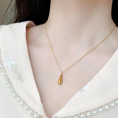 Módní Boho Jednoduchý 316L Nerezová ocel Vícebarevný Crystal Drop Přívěsek Choker Náhrdelník pro ženy Vintage límec Korálkový řetízek Šperky Dárek na párty
