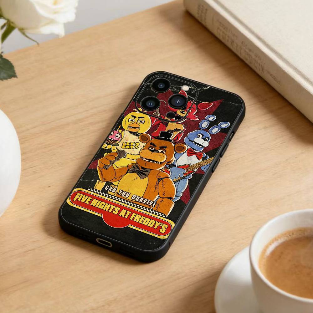 Five Nights at Freddy's Handyhülle Für iPhone17,16,15,14,13,12 Plus,Max Weiches Silikon Schwarze Hülle