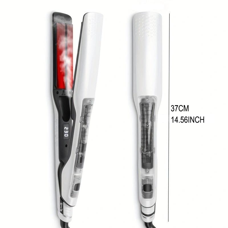 Steam Hair Straightener Professional Electric Ceramic Wide Hair Curling Flat Iron Hair Plates Lcd Display Hot Comb Straightening