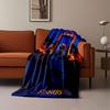 A fiery portal surrounded by dancing figures with vivid colors. for all seasons blanket lunch break throw gift