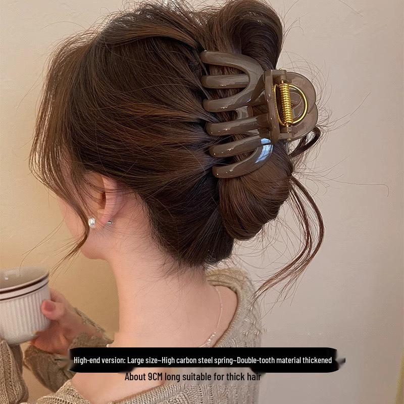 Cross-Border Wide Claw Hair Clip - Large, Elegant Pumpkin Clip for Women with High-Volume Hair