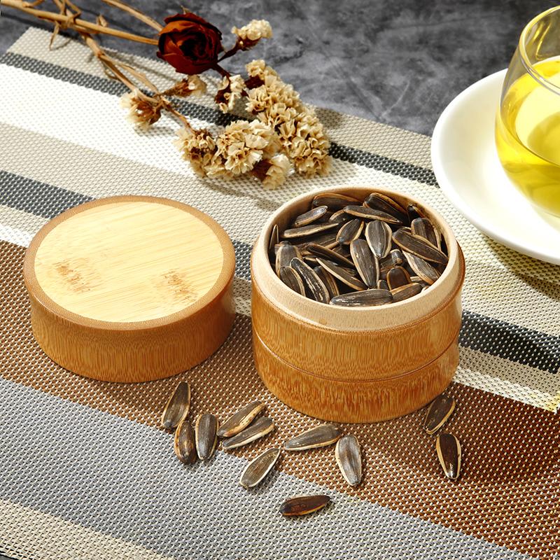 Handmade Tea Box Bamboo Storage Box Tea Canister Lid Seal Kitchen Storage Jars PortableTea Coffee Beans Spice Box Case Organizer
