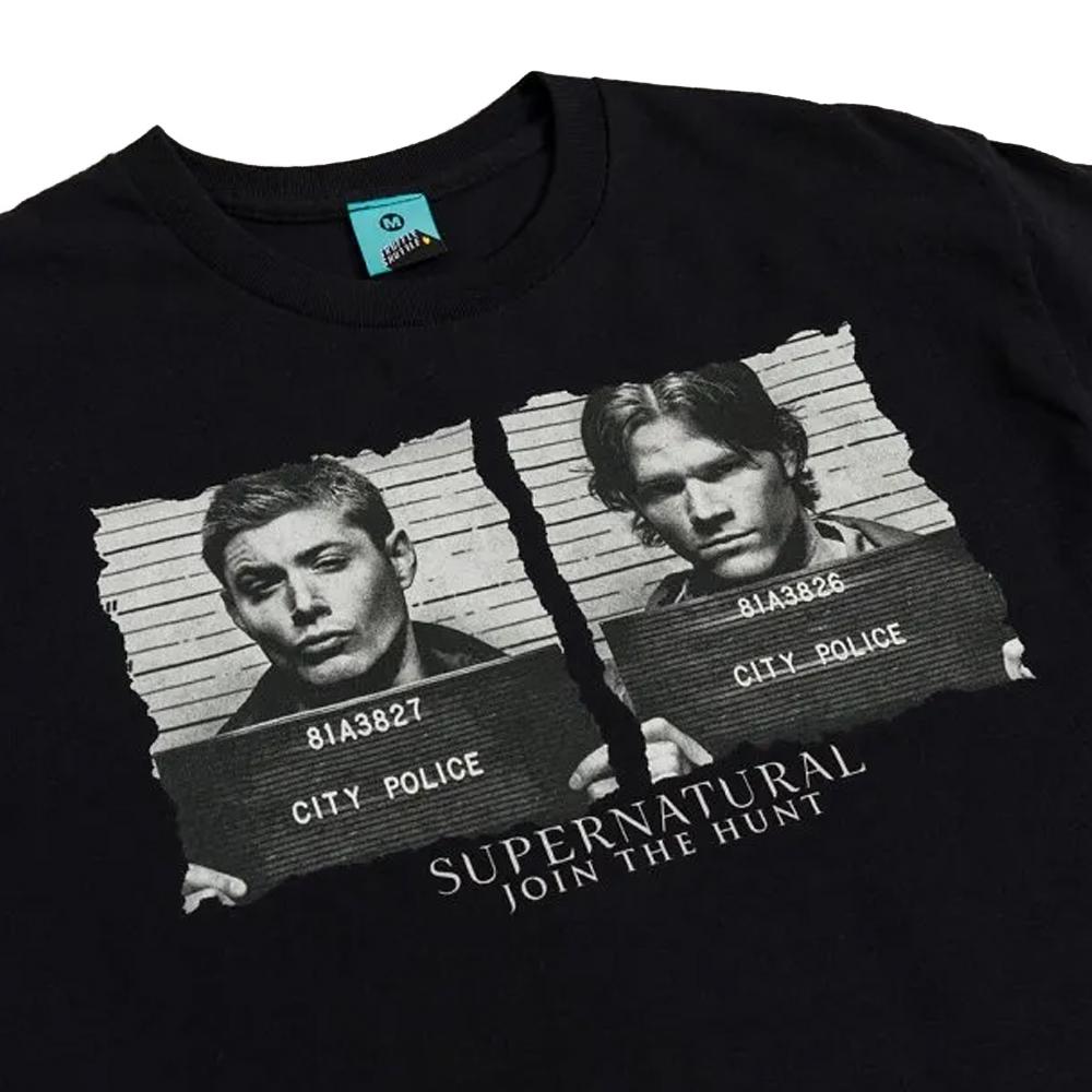 Supernatural Unisex Adult Sam & Dean Mugshot T-Shirt