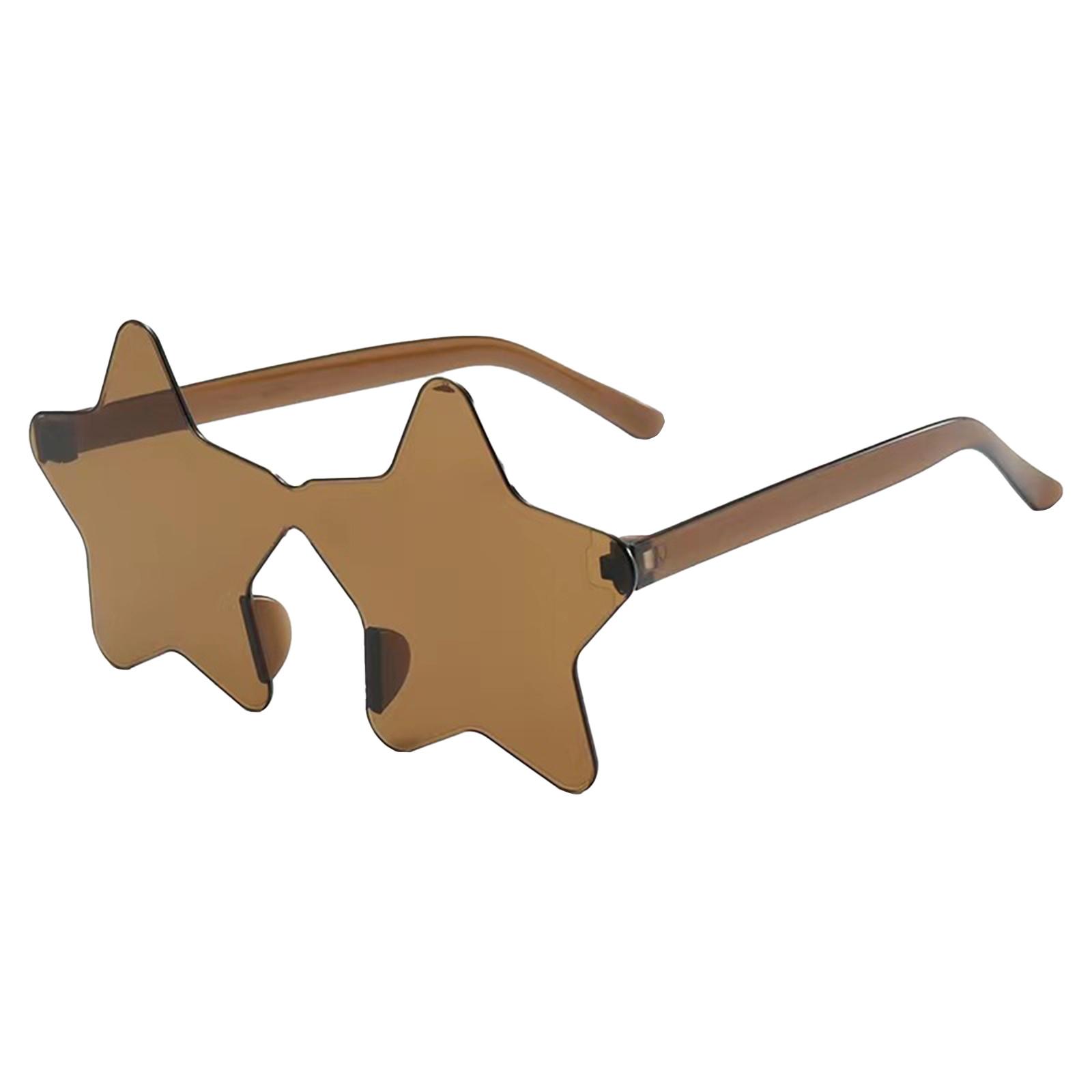 Солнцезащитные очки без оправы в форме звезды — фото 19