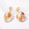 Fashion cold seaside vacation wind conch shell coral earrings trend niche daily travel women's models