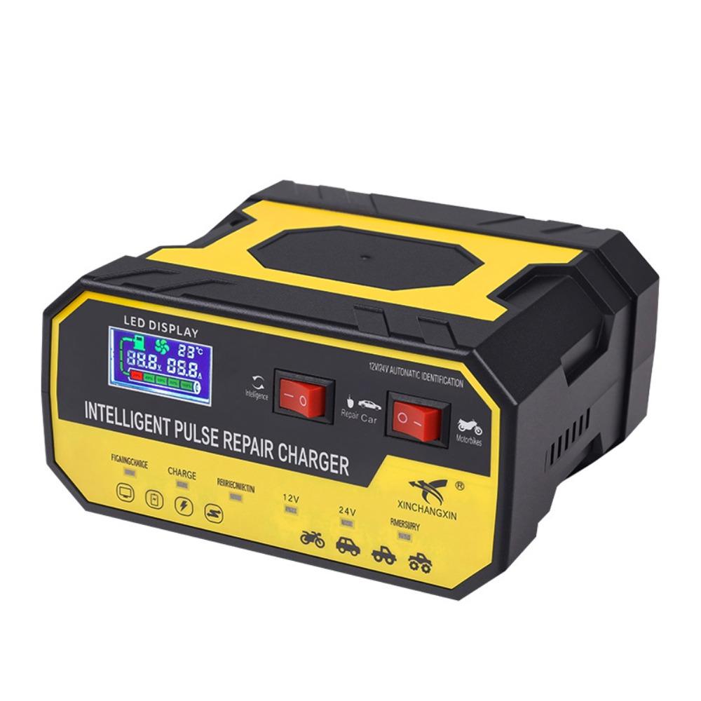 

12V/24V Car Battery Charger Automatic Repair Smart Charging Motorcycle Batteries Charger Fast Charging Universal Voltage коричневий