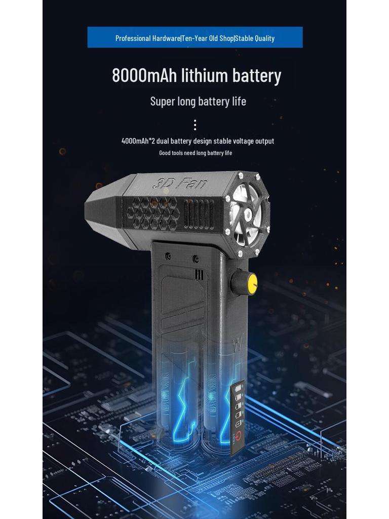 High-Speed 140,000 RPM Brushless Handheld Turbo Blower - Rechargeable Fan