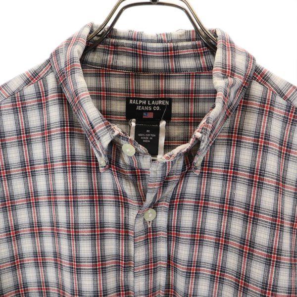 RALPH LAUREN JEANS check Long sleeve Button down shirt M Gray Men's Used