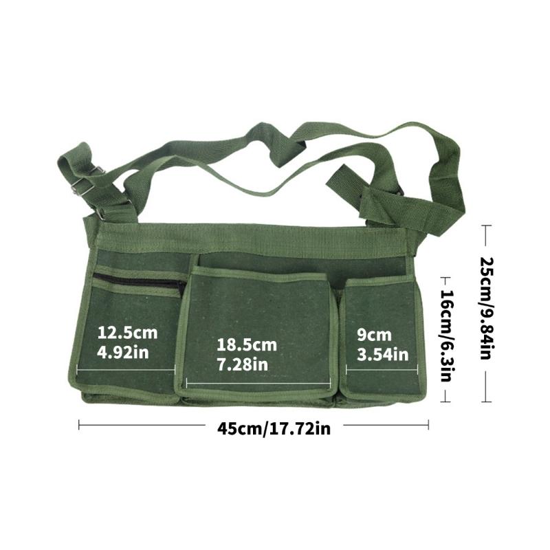 Heavy Duty Foldable Utility Pouch Reusable Storage Bag Organizer Multiple Compartments For Tools Groceries Travel Gardeners
