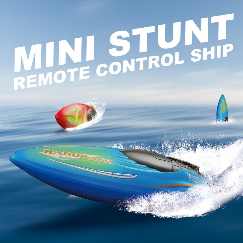 2.4G Remote Control Mini Stunt Speedboat with High-Brightness Lights - Children's Water Toy