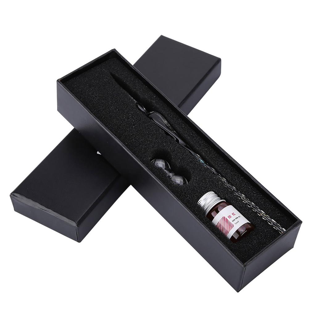 Glas-Dip-Stift Signatur-Tinte Stift Füllfederhalter Set mit Tintenhalter Bunt