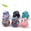 1 PIEZA Piedra de Cristal Natural Grava Búho Animal Artesanías Hecho a Mano Pequeñas Figuras DIY Resina Decoración de Mesa Decoración del Hogar Coleccionar Regalos