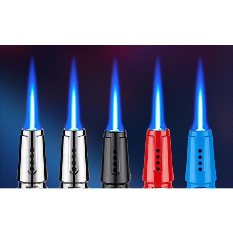 Novel Refillable Butane Turbo Gas Jet Flame Lighters Outdoor BBQ Gun Windproof Lighter Smoking Cigars for Men Kitchen Accessory
