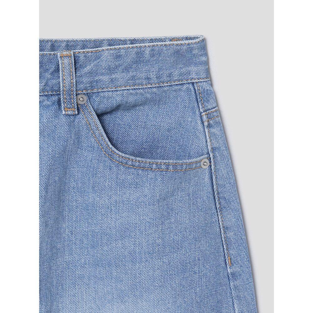 8SECONDS Peach Denim Mini Skirt Sky Blue