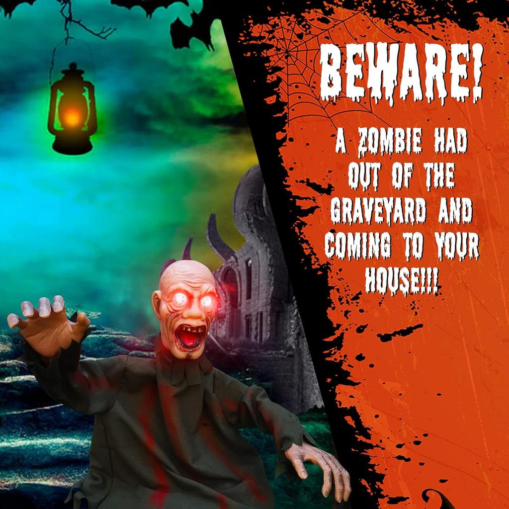 Motion Activated Swinging Horror Decor Voice Sensor Halloween Props Scary Inserted Outdoor Terrifying Hallowmas Ornaments
