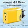 65W 3 Anschlüsse USB C PD Ladegerät Quick Charge 3.0 QC 3.0 Schnellladung Typ C Handy-Adapter für iPhone Samsung Xiaomi Reise