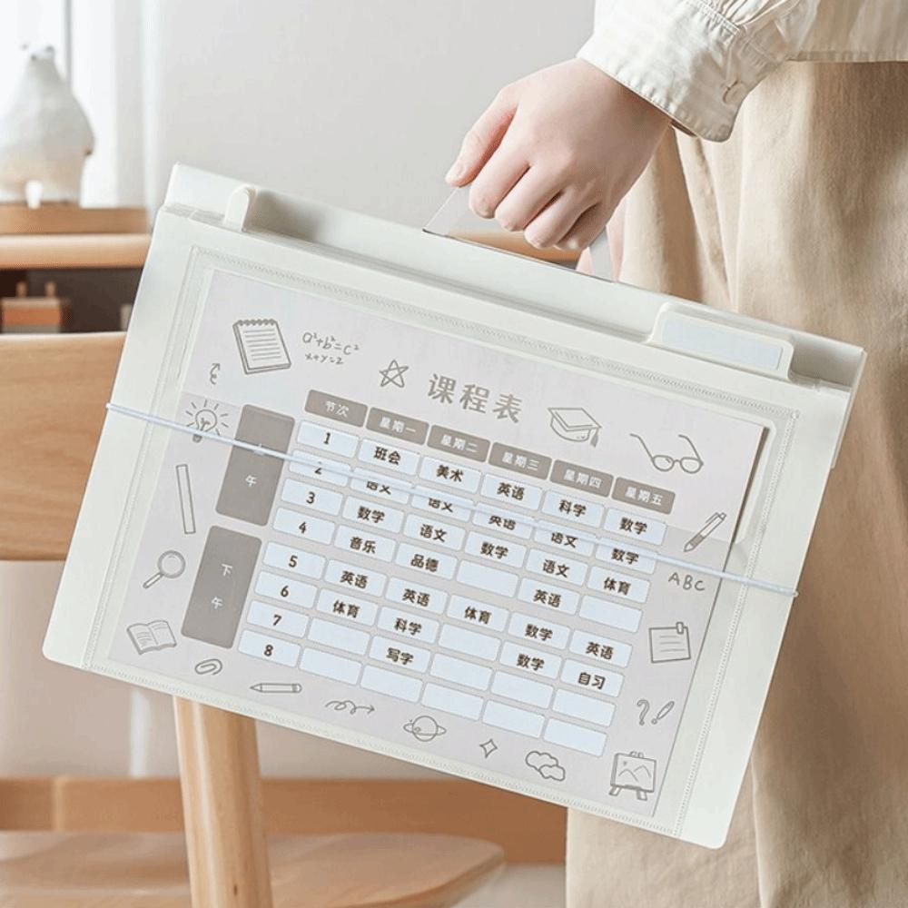 A4 Wall Hanging File Organizers Large Capacity Expandable Documents Case Student Use