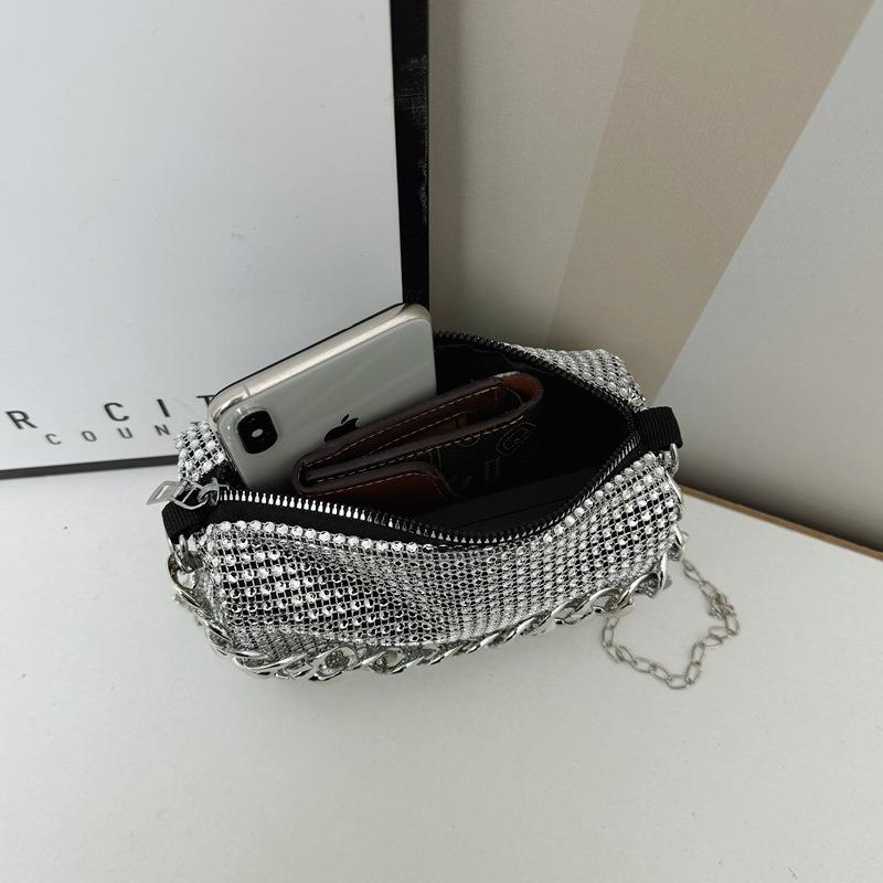 Popular Diamond Noodle Handbag Chain Pillow Bag Versatile Shoulder Bag Women's New Handbag Crossbody Women's Bag