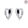 925 Silver Hoop Earrings Simple Silver Heart Shape Earrings For Women Engagement Wedding Party Birthday Jewelry Gift