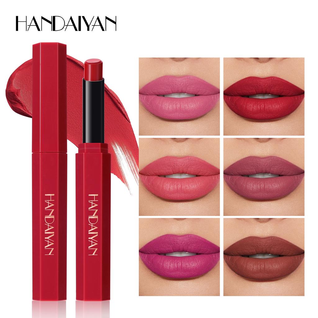 6 Color Matte Lipstick Pencil Waterproof Long Lasting Non-Stick Cup Sexy Red Matte Solid Lip Gloss Nude Pink Lipstick Pen Makeup