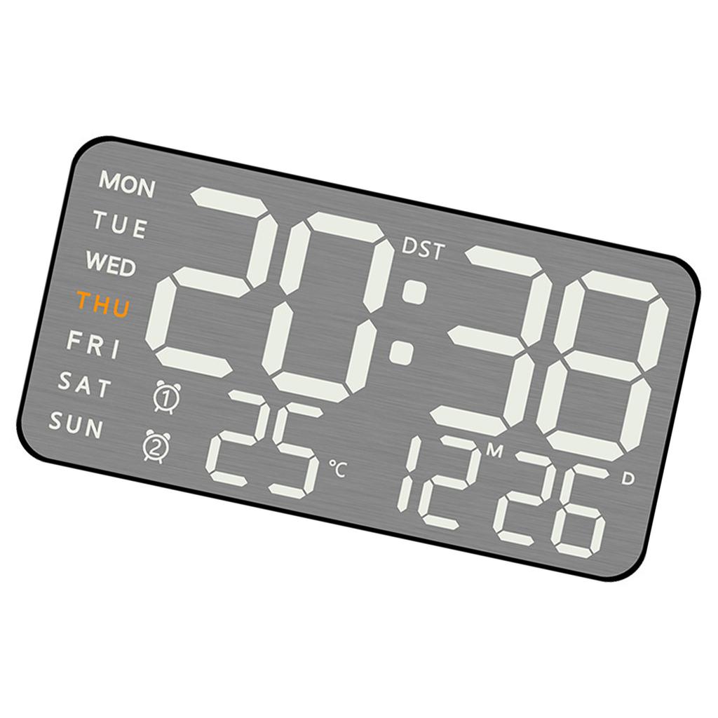Metal LED Digital Alarm Clock Featuring 12/24 Hour Format and DST Function Powered By Type C or Battery