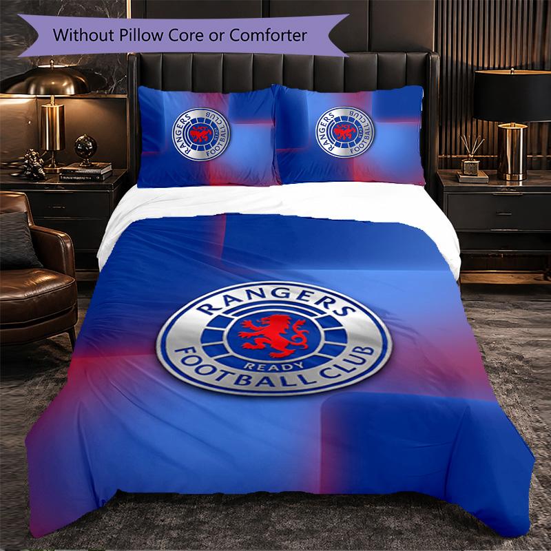 Biancheria da letto a tema Rangers FC Set 3 Pezzi Copripiumino Biancheria da letto Decorativa Per Stanza Adolescenti Decorazione Casa