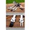 Stainless Steel Grilling Tool Set Wooden Handle Combination BBQ Shovel Fork Clamp Silicone Brush Comfortable Grip