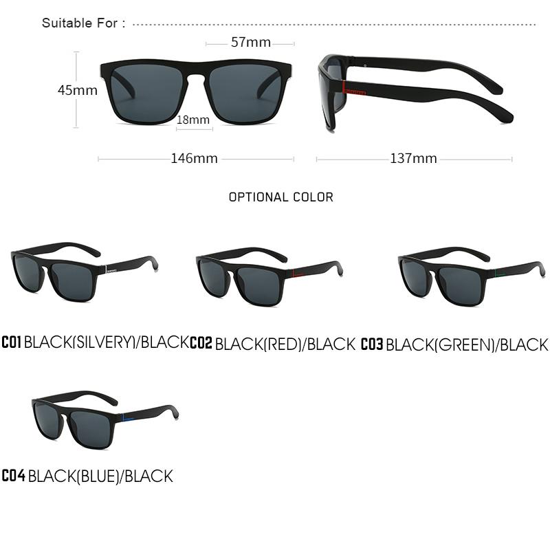 Classic Men's Sunglasses Vintage Square Male Sun Glasses Women Fashion Black Outdoor Sports Shades UV400V