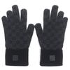 Great LOUIS VUITTON Gloves Neo Petit Damier Black Grey Wool Mens M77992 Used