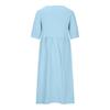 Vestido feminino plus size de verão, cor sólida, cintura solta, midi, algodão, linho, gola redonda