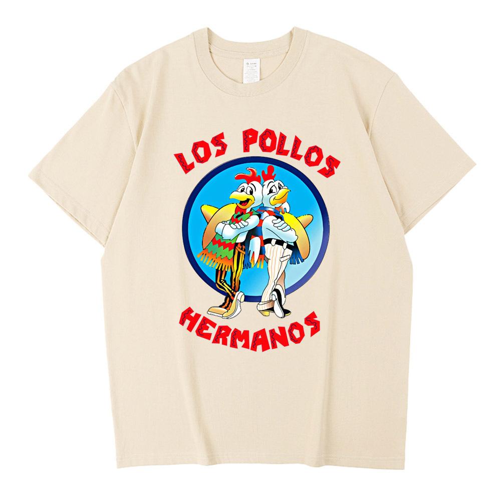 Los Pollos HerUnisexos Shirt Cotton High Quality male Breathable Trendy Y2k Punk t-shirt Pop Culture Digital Y2k streetwear hip hop M