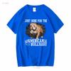 Bully Xl Pitbull Fan Just Here For The Dog American T Shirt Vintage Washed Unisex Casual Soft Versatile Stretched Graphic